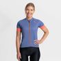 Maillot Manches Courtes Velo Rogelli Modesta - Femme - Bleu/Corail