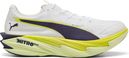 Puma Deviate Nitro Elite 4 Running Shoes, White/Yellow, Men's