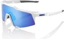 100% Lunettes SpeedCraft LL - Soft Tact Blanc - HiPER Miroir Bleu