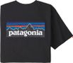 Kurzärmliges Herren T-Shirt Patagonia P-6 Logo Responsibili-Tee Schwarz