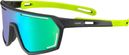 Lunettes Enfant Cébé S’Trace Black Lime Matte - Green Mirror