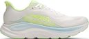 Hoka Clifton 11 Running Shoes, White/Blue, Women's