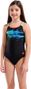 Arena Paint Black/Blue Girls' Swimsuit