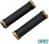 poignee vtt lock on double bronze/noir 130mm (pr)
