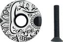 Bouchon de potence en alliage d'aluminium ultra-léger - Blanc à motifs skull