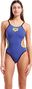 Maillot de Bain Arena One Double Cross Back Bleu/Vert/Noir Femme