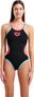 Arena One Double Cross Back Badeanzug Schwarz/Koralle/Blau für Damen