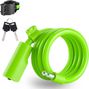 Antivol de Vélo  Câble Acier Antivol Extensible 115cm - vert