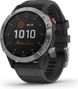 Reloj GPS solar Garmin fenix 6 plateado con correa negra