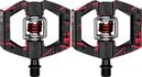 Paire de Pédales Automatiques avec Cages Crankbrothers Mallet E LS Édition Limitée Rouge Splatter