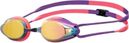 Arena Tracks Mirror Schwimmbrille mit verspiegelten Gläsern, violett/korallenrot