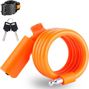 Antivol de Vélo  Câble Acier Antivol Extensible 115cm - orange