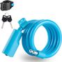 Antivol de Vélo  Câble Acier Antivol Extensible 115cm - bleu