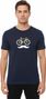 T-Shirt Manches Courtes Rubb'r Moustache Bleu