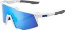 100% Speedcraft White Goggles - HiPER Mirror Multilayer Blue