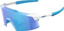Lunettes 100% Aerocraft Matte Blanc / Verres HiPER Bleu Mirror