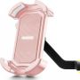 Support de téléphone portable pour vélo antichoc - Rétroviseur rose