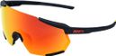 Lunettes 100% Racetrap 3.0 - Soft Tact Noir - Verres Multicouche Rouge Hiper 