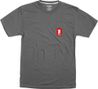 T-shirt grigia / rossa a maniche corte verticale cromata