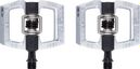 Pair of Crankbrothers Mallet DH Clipless Pedals - Silver Edition, High-Polished Silver