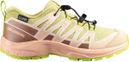 Salomon XA Pro V8 Waterproof Trail Shoes Green/Pink Kids