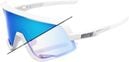 100% Glendale Bastille Pearl White Glitter-bril - Blauwe spiegelglazen, fotochromatisch