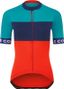 Maillot Manches Courtes Femme Le Col Sport Bleu/Rouge