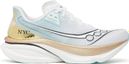 Saucony Endorphin Azura NYC Running Shoes for Men, White/Gold
