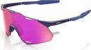 100% Hypercraft XS Satin Storm Metallic / Purple Mirror Glasses