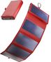 Sunslice Electron Batterie Externe Solaire Portable Rouge avec 5 Panneaux Solaires Pliables