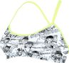 Michael Phelps Manga Racing Back / Black / Yellow Womens 2-Piece Swimsuit Top