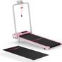 Tapis de course Fitness T7 avec poignées pliable compact Rose avec tapis