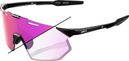 100% Hypercraft SQ Gloss Black Glasses / Purple Mirror Photochromic Lenses