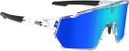 Lunettes AZR Pro Race RX Crystal verni/Noir / Ecran Hydrophobe Bleu 