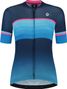 Maillot Manches Courtes Velo Rogelli Impress II - Femme - Bleu/Rose/Noir