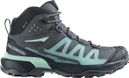 Chaussures de Randonnée Salomon X Ultra 360 Mid GTX Gris/Bleu Femme